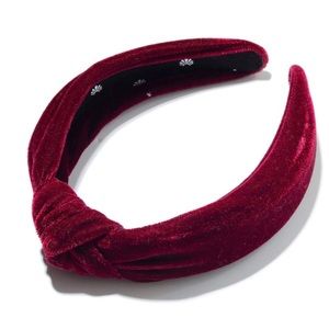 Lele Sadoughi Headband in Burgundy Velvet - New